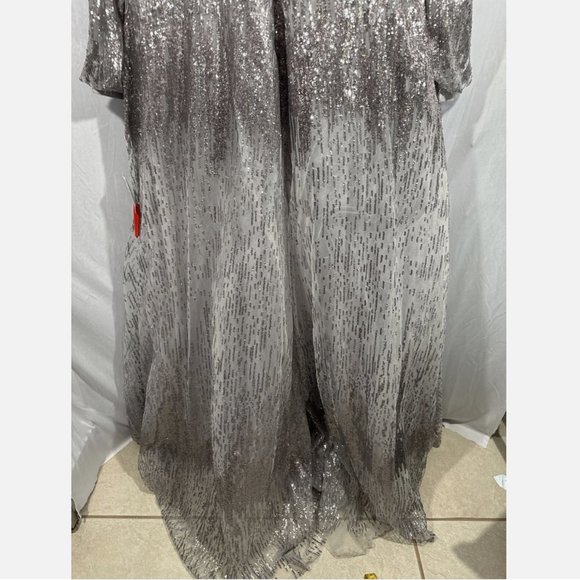 NWT $798 Mac Duggal [ 22 ] Jewel Encrusted Illusion Long Sleeve A-Line Gown Sive - Picture 15 of 16